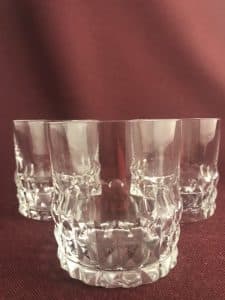Orrefors Silvia – 3 st whisky- och selterglas – design Ingeborg Lundin – vintage