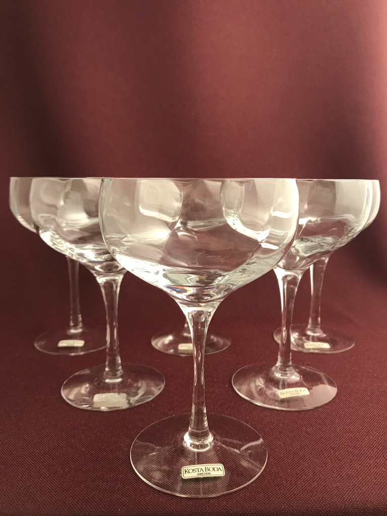 Kosta Boda - - 6 st champagne / Coupe glas design Bertil Vallien — Glasprinsen