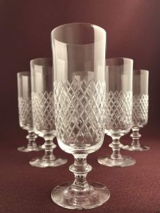 Kosta Boda Diamant – 6 st champagneglas strut i kristall – design Vicke Lindstrand – vintage
