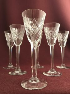Orrefors Helga – 6 st snapsglas – design Fritz Kallenberg – vintage