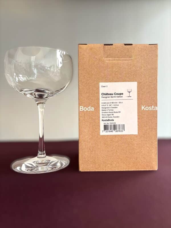 Kosta Boda Chateau champagne / Coupe glas med originalkartong design Bertil Vallien