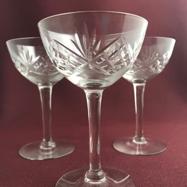 Orrefors - Helga - 3 st Champagne Coupe glas - design Fritz Kallenberg