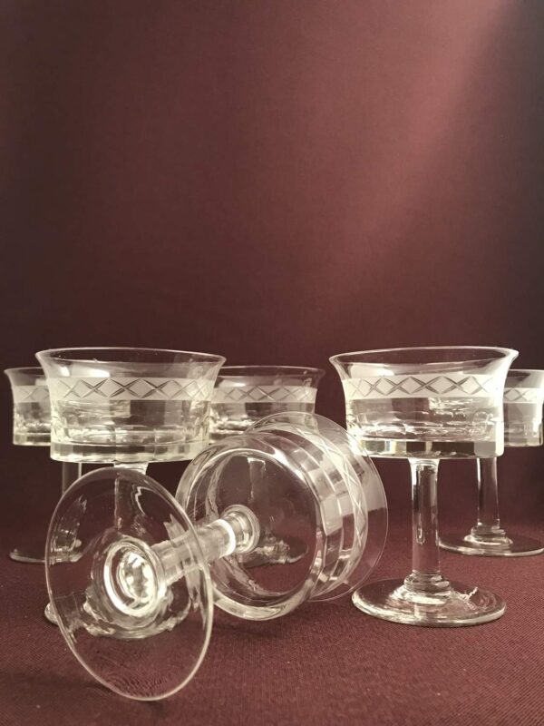 Orrefors - Soliden - 6 st Coupe / champageglas Design 1800 talet