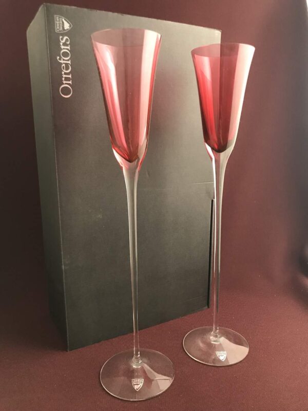 Orrefors - Fleut - 1 Par champagneglas / Strutar design Erika Lagerbielke