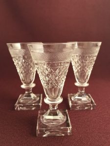 Kosta Boda – Kent 3 st spets- och snapsglas – design Elis Bergh – vintage
