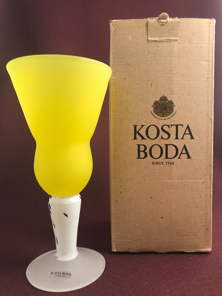 Vase Madagascar Kosta Boda - Design Gunnel Sahlin - Bleu - Verre Suédois - Modèle 7040355