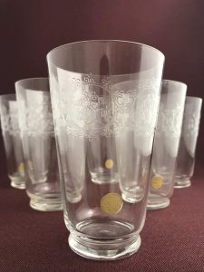 Kosta Boda Elon – 6 st cocktail- och ölglas Pantograferade – design Edvin Ollers – vintage