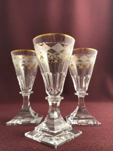Kosta Boda Junior Odelberg – 3 st snapsglas – design Sen Gustaviansk – vintage