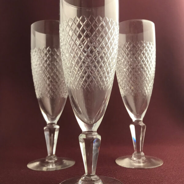 Kosta Boda - Safir 3 st Champagne glas - design Fritz Kallenberg