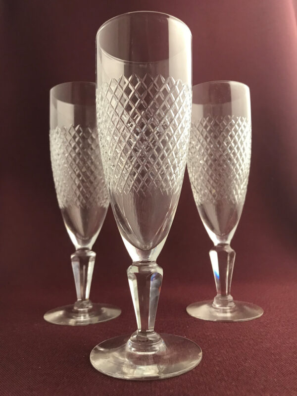 Kosta Boda - Safir 3 st Champagne glas - design Fritz Kallenberg