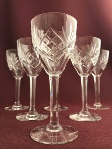 Orrefors Helga – 6 st starkvinsglas – design Fritz Kallenberg – vintage