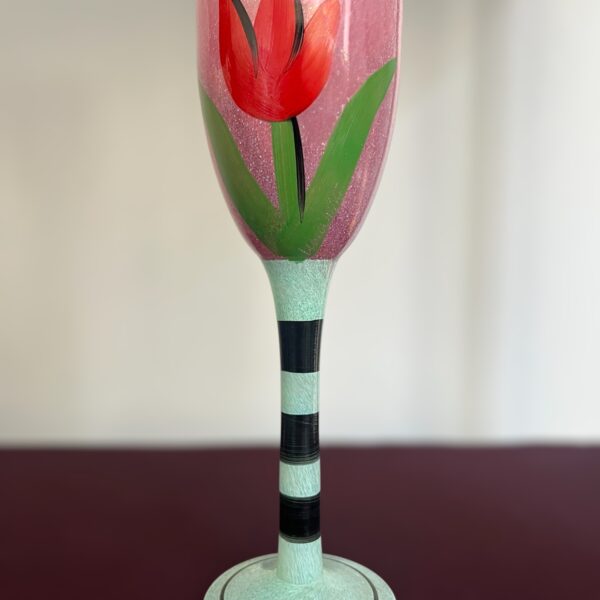 Kosta Boda -  Tulipa - Pokalglas Rosa Röd Tulpan Design Ulrica Hydman vallien
