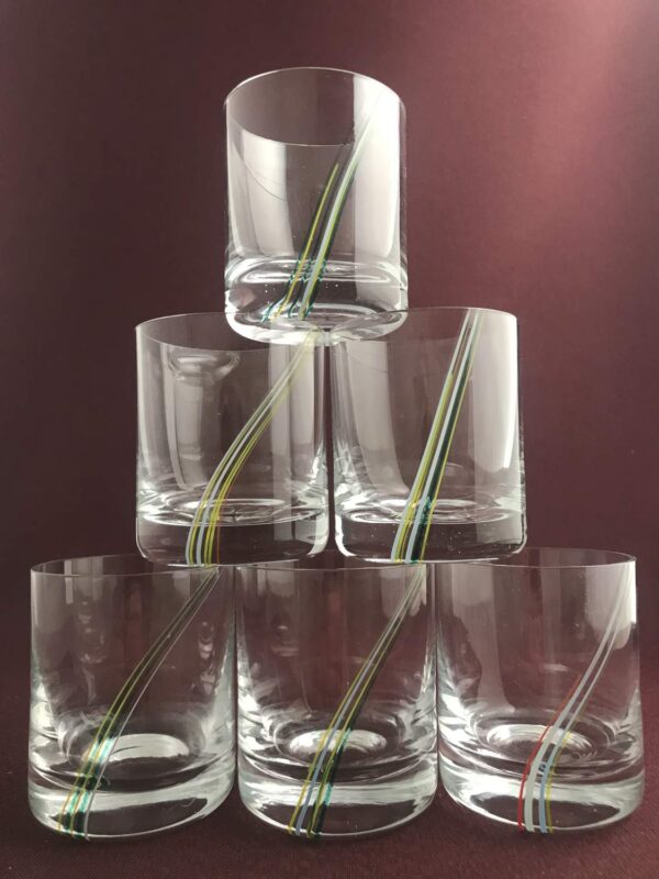 Kosta Boda - Rainbow - 6 st Whiskey glas - Design Bertil Vallien