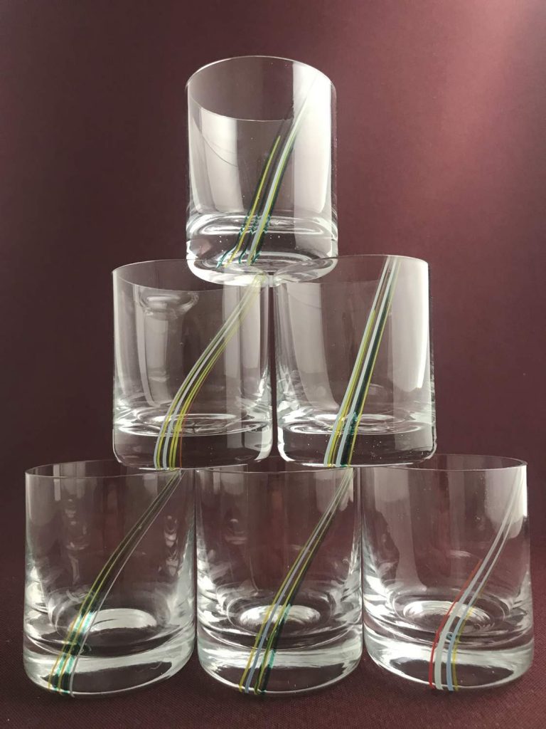 Kosta Boda - Rainbow - 6 st Whiskey glas - Design Bertil Vallien