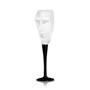 Målerås Kubik – champagneglas 25 cl vit kristall – design Mats Jonasson