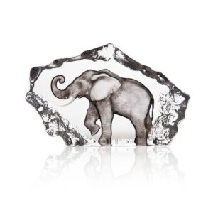 Målerås Wildlife – elefant konstglas B 19,5 cm – design Mats Jonasson