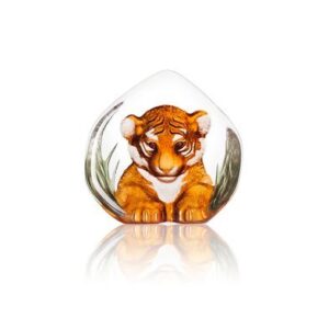 Målerås Wildlife – Tigerunge konstglas H 8,5 cm – design Mats Jonasson