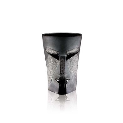 Målerås - Kubik - Dricks / Öl glas - svart kristall design Mats Jonasson