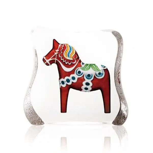 Målerås - Nordic Icons - Dalahäst traditionell stor röd Konstglas Designer Robert Ljubez