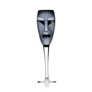 Målerås Kubik – champagneglas i kristall svart – design Mats Jonasson