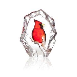 Målerås Wildlife – Kardinal konstglas – design Mats Jonasson