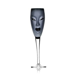 Målerås Electra – champagneglas i kristall svart – design Mats Jonasson