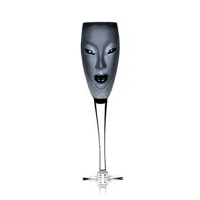 Målerås Electra – champagneglas i kristall svart – design Mats Jonasson