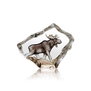 Målerås Wildlife målad – älg mini konstglas – design Mats Jonasson