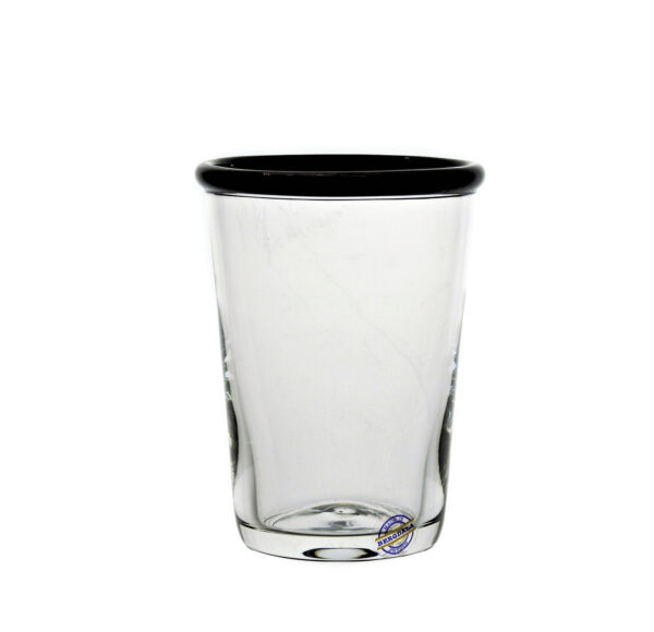 Bergdala Hyttan - Blå Kant - Mjölkglas svart Design