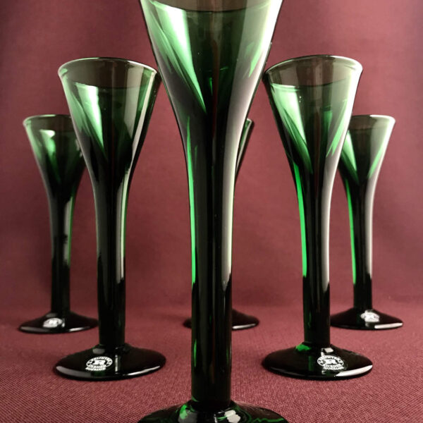Reijmyre - Antik - 6 st Snaps - Grönt glas design Richard Juhlin