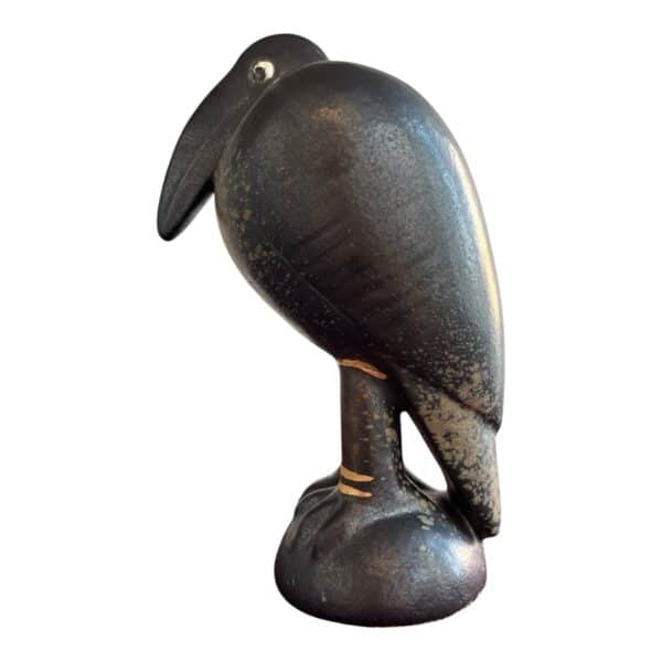 Gustavsberg - Fenix - Fågeln Fingal svart / Guld ringar på fötter design Lisa Larson - Bild 4