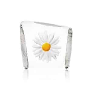 Målerås Floral Fantasy – Prästkrage blästrad/gul konstglas – design Robert Ljubez