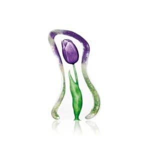 Målerås Floral Fantasy – Tulpan lila konstglas – design Mats Jonasson
