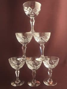 Orrefors Karolina – 6 st likör- och martiniglas – design Gunnar Cyrén – vintage