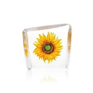 Målerås Floral Fantasy – Solros gul konstglas – design Robert Ljubez