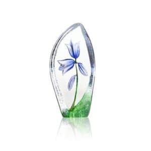 Målerås Floral Fantasy – blåklocka konstglas – design Mats Jonasson