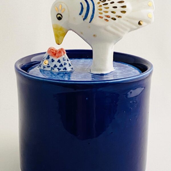 Gustavsberg - Lockfågel - Burk med lock fågel matar fisk design Lisa Larson
