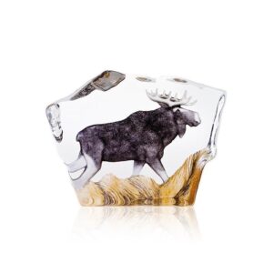 Målerås Wildlife målad – älg konstglas – design Mats Jonasson