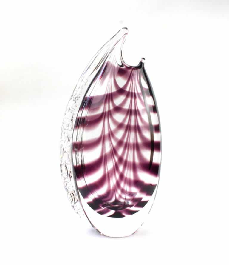 Living Glass - Purple Ocean - Konstglas Unikat design Marianne Degener