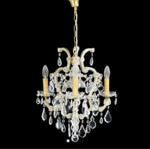 Lampor – Maria Theresia Modell, kristall lampa 3 st Ljusarmar – vintage