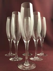 Orrefors Illusion – 6 st champagneglas i kristall – design Nils Landberg – vintage
