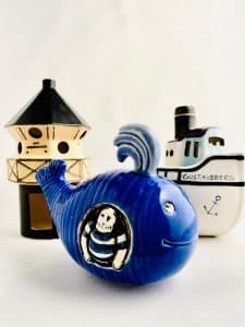 Gustavsberg – 3 st Val & Fyr & Färja, porslinsfigur – design Lisa Larson