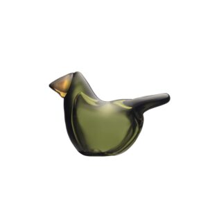 Iittala Birds – Flugsnappare mossgrön-koppar – design Oiva Toikka