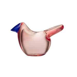Iittala Birds – Flugsnappare laxrosa-blå, figur – design Oiva Toikka