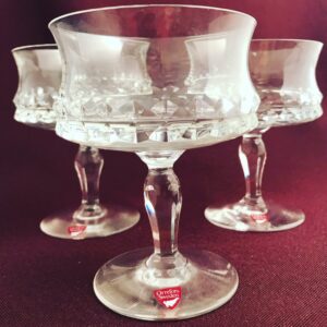Orrefors Silvia – 3 st champagneglas coupe i kristall – design Ingeborg Lundin – vintage