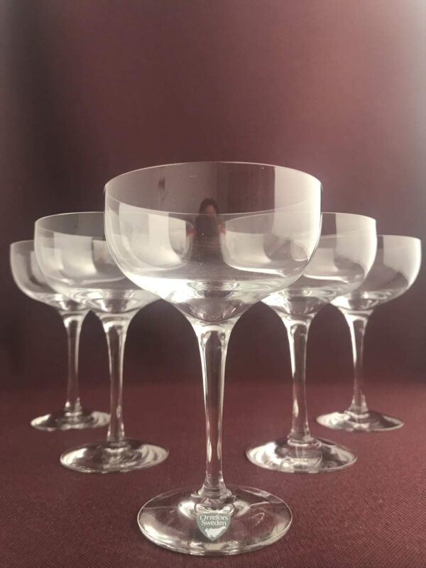 Orrefors - Illusion - 6 st Coupe / Champagne glas Design Nils Landberg