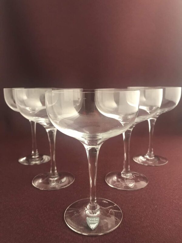 Orrefors - Illusion - 6 st Coupe / Champagne glas Design Nils Landberg