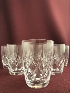 Orrefors Karolina – 6 st selter- och whiskyglas – design Gunnar Cyrén – vintage