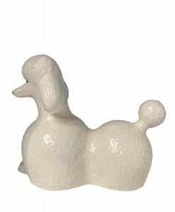 Gustavsberg Kennel – stor pudel / Poodle, porslinsfigur – design Lisa Larson – vintage