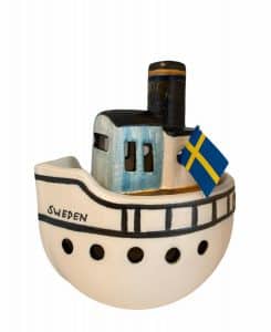Gustavsberg – Skärgårdsbåt / Färja Gustavsberg, porslinsfigur – design Lisa Larson
